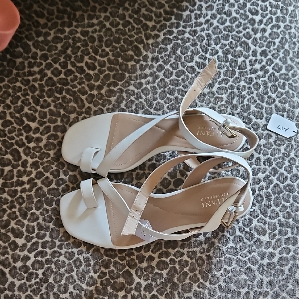 Alfani White Strappy Sandals with Cute Comfortable Heel